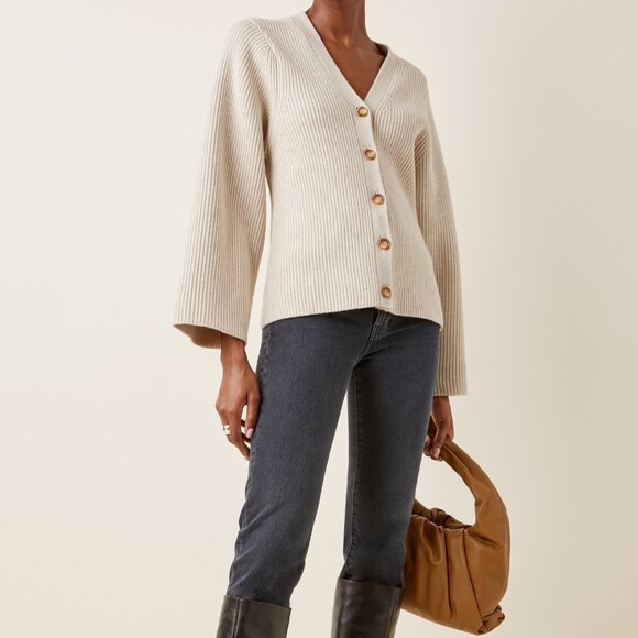 Toteme Lambswool Knit Cardigan SZ Small - Picture 2 of 9